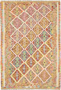 Tappeto Kilim Afghanistan Astratto Multicolore Vivace 125x187 Cm