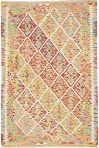 Tappeto Kilim Afghanistan Geometrico Multicolore Vivace 124x184 Cm