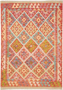 Tappeto Kilim Afghanistan Geometrico Multicolore Pastello 126x180 Cm