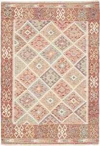 Tappeto Kilim Afghanistan Astratto Terracotta Beige 122x172 Cm