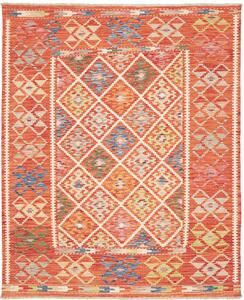 Tappeto Kilim Afghanistan Astratto Arancione Multicolore 160x195 Cm