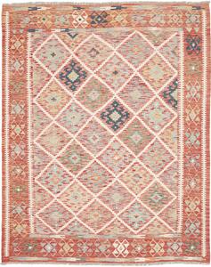 Tappeto Kilim Afghanistan Astratto Terracotta Beige 160x197 Cm
