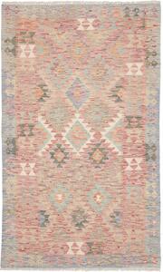 Tappeto Kilim Afghanistan Astratto Rosa Azzurro 117x197 Cm