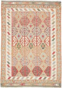 Tappeto Kilim Afghanistan Geometrico Beige Rosso 126x178 Cm