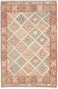 Tappeto Kilim Afghanistan Geometrico Terracotta Beige 121x180 Cm