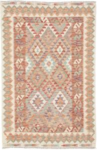 Tappeto Kilim Afghanistan Geometrico Beige Rosso 119x184 Cm