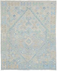 Tappeto Kilim Afghanistan Geometrico Azzurro Verde 158x293 Cm