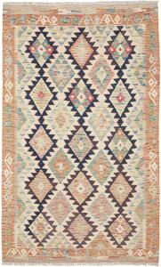 Tappeto Kilim Afghanistan Geometrico Beige Blu 118x196 Cm