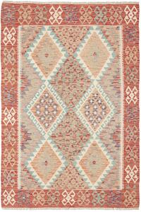 Tappeto Kilim Afghanistan Astratto Terracotta Azzurro 121x180 Cm