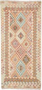 Tappeto Kilim Afghanistan Geometrico Multicolore Pastello Crema 94x201 Cm