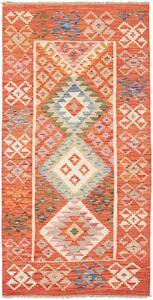 Tappeto Kilim Afghanistan Geometrico Arancione Blu 100x201 Cm