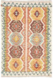 Tappeto Kilim Afghanistan Astratto Terracotta Giallo 98x143 Cm