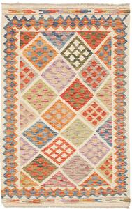 Tappeto Kilim Afghanistan Astratto Avorio Multicolore 102x157 Cm