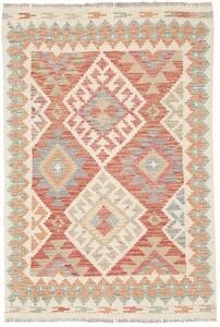 Tappeto Kilim Afghanistan Geometrico Terracotta Azzurro 99x147 Cm