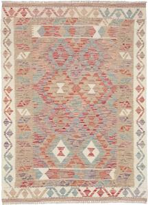 Tappeto Kilim Afghanistan Geometrico Beige Rosa 104x145 Cm