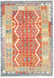Tappeto Kilim Afghanistan Astratto Arancio Verde 103x147 Cm