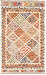 Tappeto Kilim Afghanistan Geometrico Multicolor Sfondo Crema 95x157 Cm