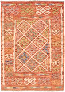 Tappeto Kilim Afghanistan Geometrico Arancio Policromo 108x150 Cm