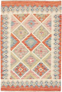 Tappeto Kilim Afghanistan Astratto Arancio Blu 100x149 Cm