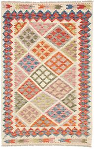 Tappeto Kilim Afghanistan Geometrico Crema Policromo 98x151 Cm
