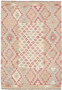 Tappeto Kilim Afghanistan Astratto Beige Rosso 103x147 Cm