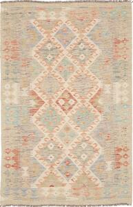 Tappeto Kilim Afghanistan Geometrico Beige Azzurro 103x155 Cm