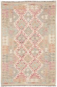 Tappeto Kilim Afghanistan Astratto Beige Rosa 104x156 Cm