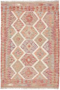 Tappeto Kilim Afghanistan Geometrico Beige Rosso 99x148 Cm
