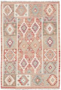 Tappeto Kilim Afghanistan Astratto Multicolore Pastello 102x146 Cm