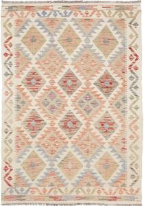 Tappeto Kilim Afghanistan Astratto Crema Terracotta 105x151 Cm