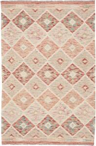 Tappeto Kilim Afghanistan Geometrico Beige Rosso 100x152 Cm