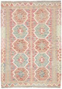 Tappeto Kilim Afghanistan Geometrico Rosa Azzurro 98x138 Cm