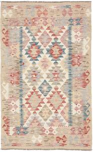 Tappeto Kilim Afghanistan Geometrico Beige Rosso 97x155 Cm