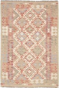 Tappeto Kilim Afghanistan Astratto Beige Rosso 102x151 Cm
