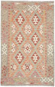 Tappeto Kilim Afghanistan Geometrico Celeste Arancio 98x153 Cm