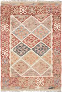 Tappeto Kilim Afghanistan Astratto Terracotto Beige 102x148 Cm