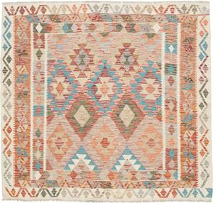 Tappeto Kilim Afghanistan Astratto Multicolore Pastello 161x149 Cm