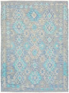 Tappeto Kilim Afghanistan Geometrico Azzurro Blu Beige 127x171 Cm