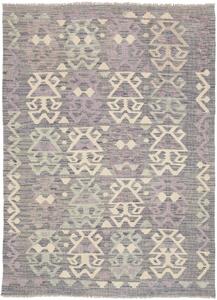 Tappeto Kilim Afghanistan Geometrico Grigio Lavanda 126x174 Cm