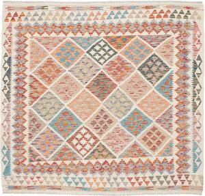 Tappeto Kilim Afghanistan Astratto Multicolore Pastello 161x151 Cm