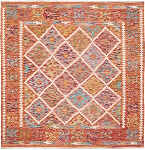 Tappeto Kilim Afghanistan Floreale Arancio Multicolore 157x159 Cm