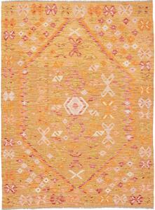 Tappeto Kilim Afghanistan Geometrico Oro Rosa 129x176 Cm