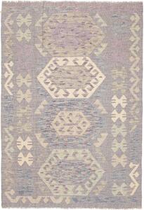 Tappeto Kilim Afghanistan Geometrico Lilla Beige 122x177 Cm