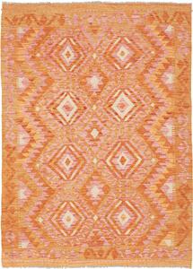 Tappeto Kilim Afghanistan Geometrico Arancio Rosa Crema 125x170 Cm