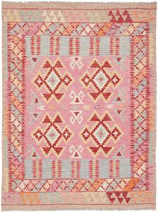 Tappeto Kilim Afghanistan Geometrico Rosa Azzurro 132x177 Cm