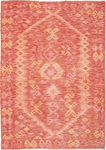 Tappeto Kilim Afghanistan Geometrico Rosso Arancione 121x175 Cm