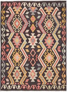 Tappeto Kilim Afghanistan Geometrico Marrone Rosa 129x175 Cm