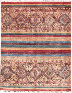 Tappeto Samarkand Pakistan Geometrico Rosso Blu 148x190 Cm