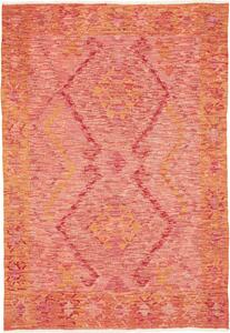 Tappeto Kilim Afghanistan Geometrico Corallo Rosa 124x184 Cm