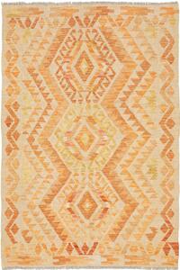 Tappeto Kilim Afghanistan Geometrico Arancio Giallo 98x147 Cm